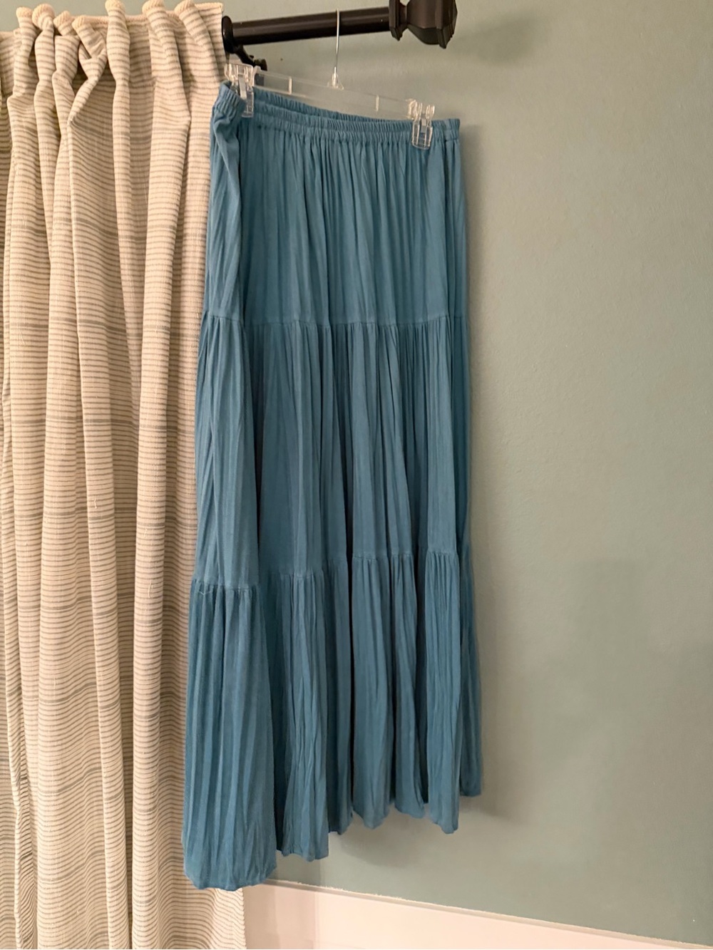 Double D Ranch Blue Tiered Maxi Skirt - Women's size Large